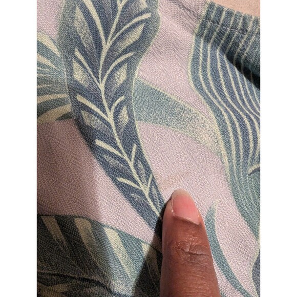 Tommy Bahama Y2K Women's 100% Silk Sleeveless Crop Tie-Front Tropical Top Sz L - Picture 10 of 10